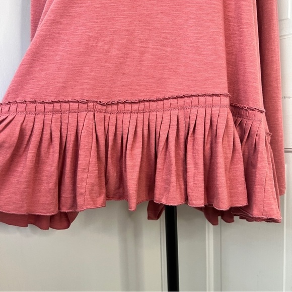 LOGO by Lori Goldstein Pink Ruffle Peplum Hem Tunic Top - Picture 5 of 11